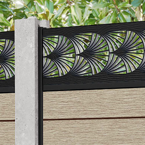 Fusion Laurel Fence Panel - Light Oak - for existing concrete posts