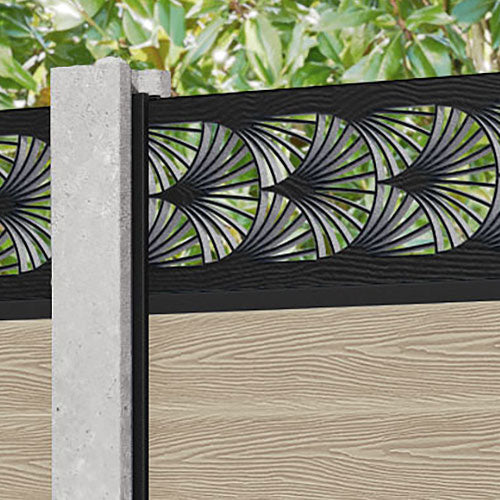 Classic Laurel Fence Panel - Light Oak - for existing concrete posts