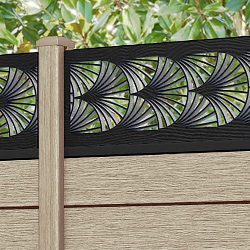 Fusion Laurel Fence Panel - Light Oak - with our composite posts