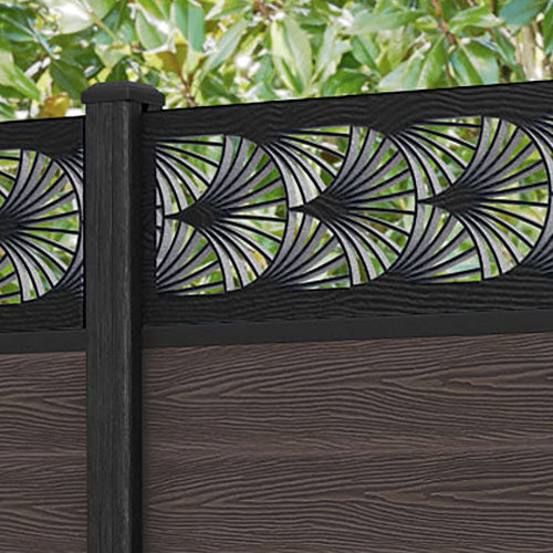 Classic Laurel Fence Panel - Mid Brown - with our composite posts