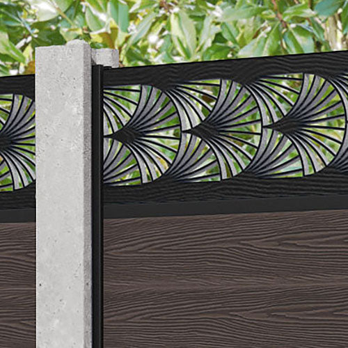 Classic Laurel Fence Panel - Mid Brown - for existing concrete posts