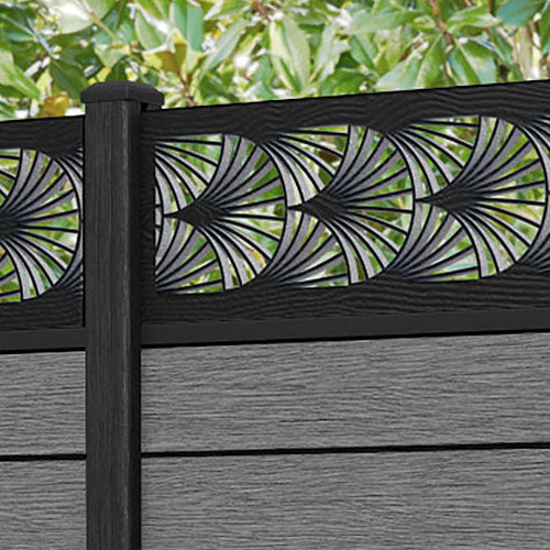 Fusion Laurel Fence Panel - Mid Grey - with our composite posts