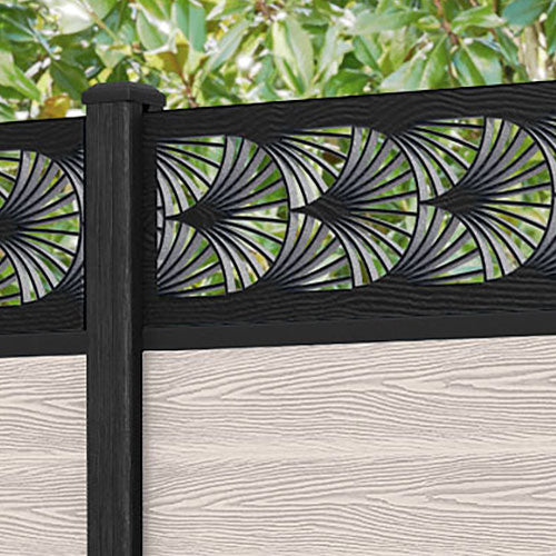 Classic Laurel Fence Panel - Mid Stone - with our composite posts