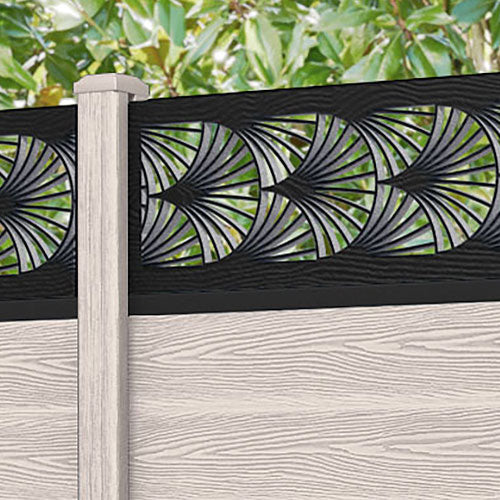 Classic Laurel Fence Panel - Mid Stone - with our composite posts