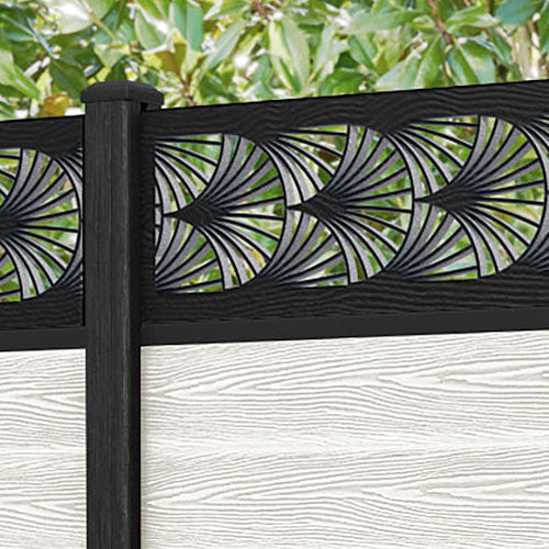 Classic Laurel Fence Panel - Light Stone - with our composite posts