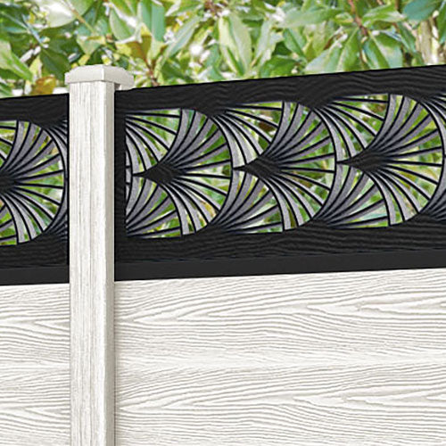 Classic Laurel Fence Panel - Light Stone - with our composite posts