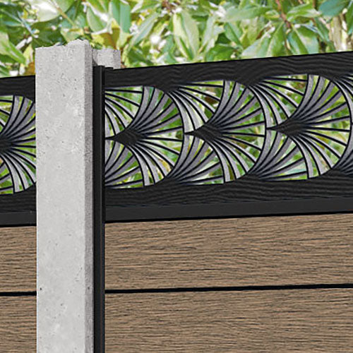 Fusion Laurel Fence Panel - Teak - for existing concrete posts