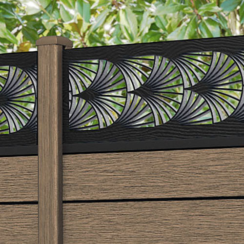 Fusion Laurel Fence Panel - Teak - with our composite posts