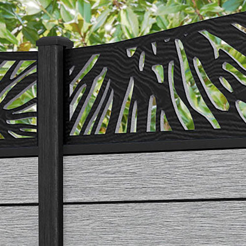 Fusion Poppy Curved Top Fence Panel - Light Grey - with our composite posts