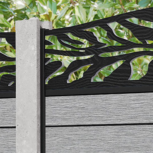 Fusion Malawi Curved Top Fence Panel - Light Grey - for existing concrete posts