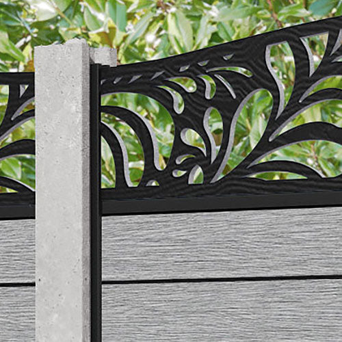 Fusion Petal Curved Top Fence Panel - Light Grey - for existing concrete posts