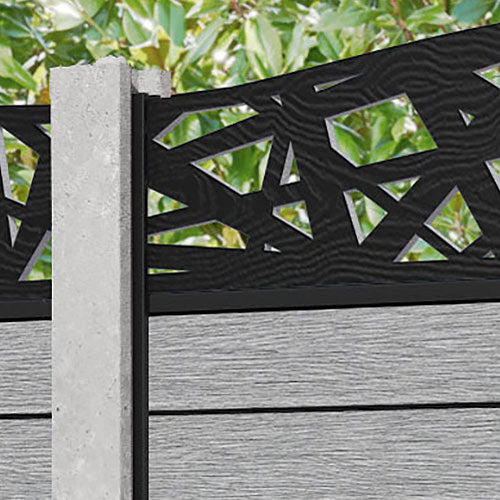 Fusion Prism Curved Top Fence Panel - Light Grey - for existing concrete posts
