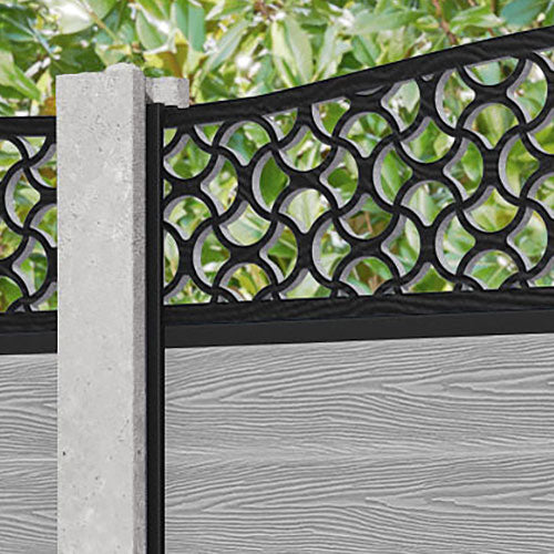 Classic Vida Curved Top Fence Panel - Light Grey - for existing concrete posts