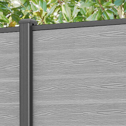 Classic Fence Panel - Light Grey - with our aluminium posts