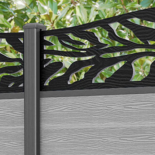 Classic Malawi Curved Top Fence Panel - Light Grey - with our aluminium posts