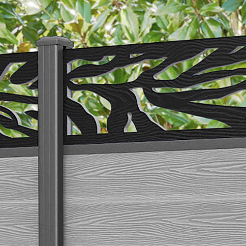 Classic Malawi Fence Panel - Light Grey - with our aluminium posts
