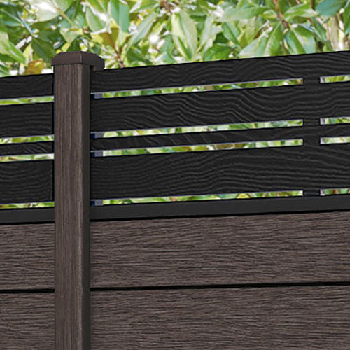 Fusion Linea Fence Panel - Mid Brown - with our composite posts