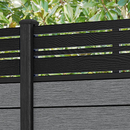 Fusion Linea Fence Panel - Mid Grey - with our composite posts