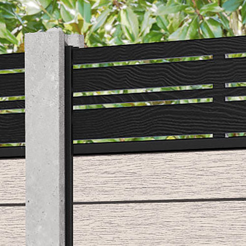 Fusion Linea Fence Panel - Mid Stone - for existing concrete posts