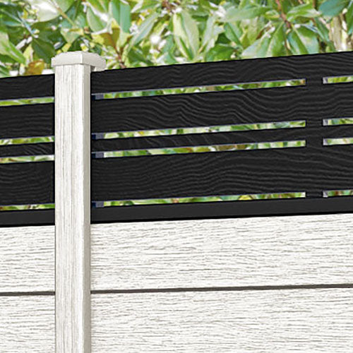Fusion Linea Fence Panel - Light Stone - with our composite posts
