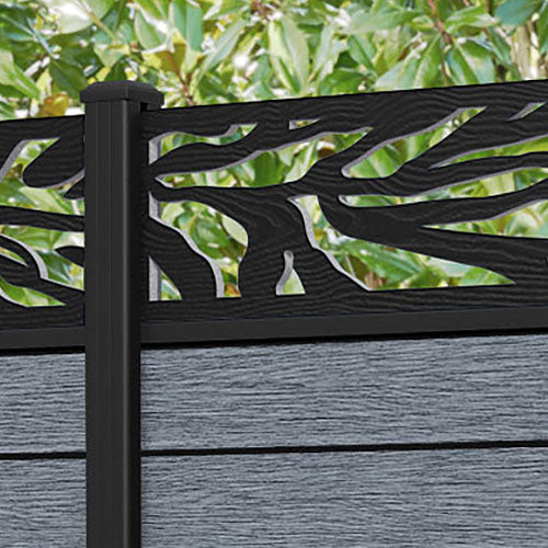 Fusion Malawi Fence Panel - Anthracite - with our aluminium posts