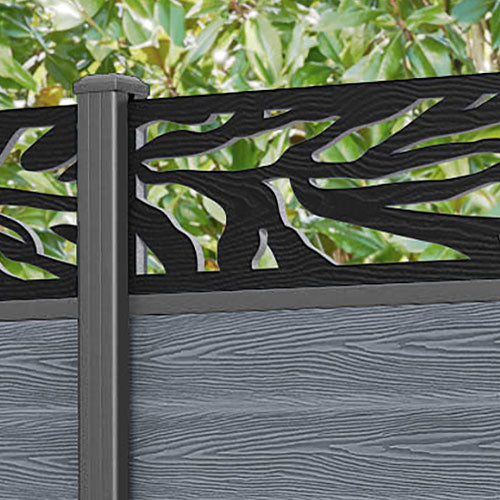 Classic Malawi Fence Panel - Anthracite - with our aluminium posts