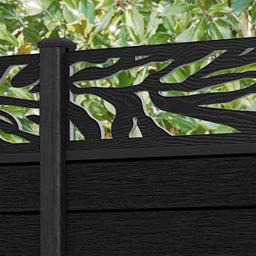 Fusion Malawi Fence Panel - Black - with our composite posts