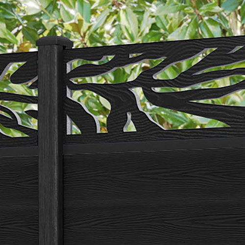 Classic Malawi Fence Panel - Black - with our composite posts