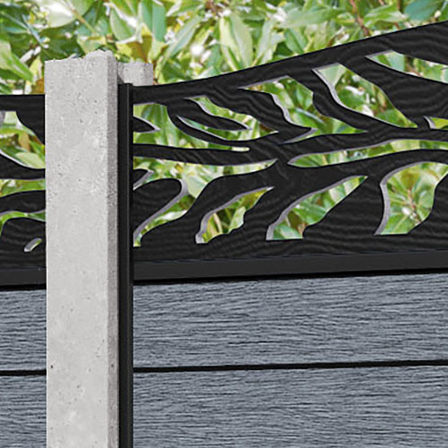Fusion Malawi Curved Top Fence Panel - Anthracite - for existing concrete posts