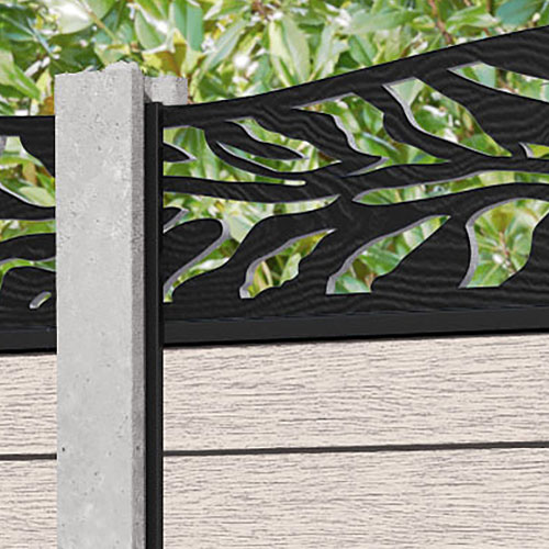 Fusion Malawi Curved Top Fence Panel - Mid Stone - for existing concrete posts
