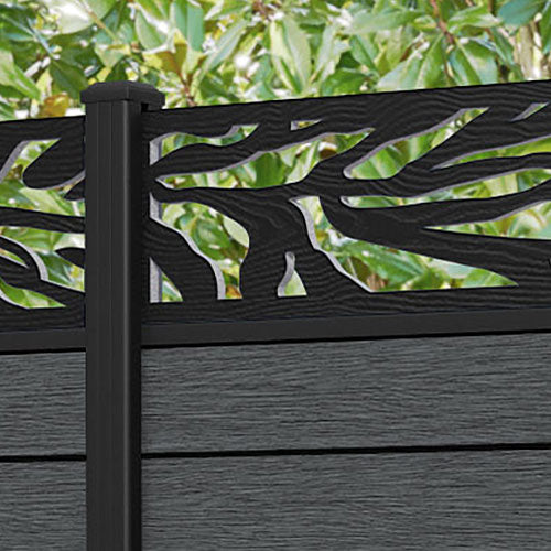 Fusion Malawi Fence Panel - Dark Grey - with our aluminium posts