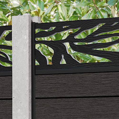Fusion Malawi Fence Panel - Dark Oak - for existing concrete posts