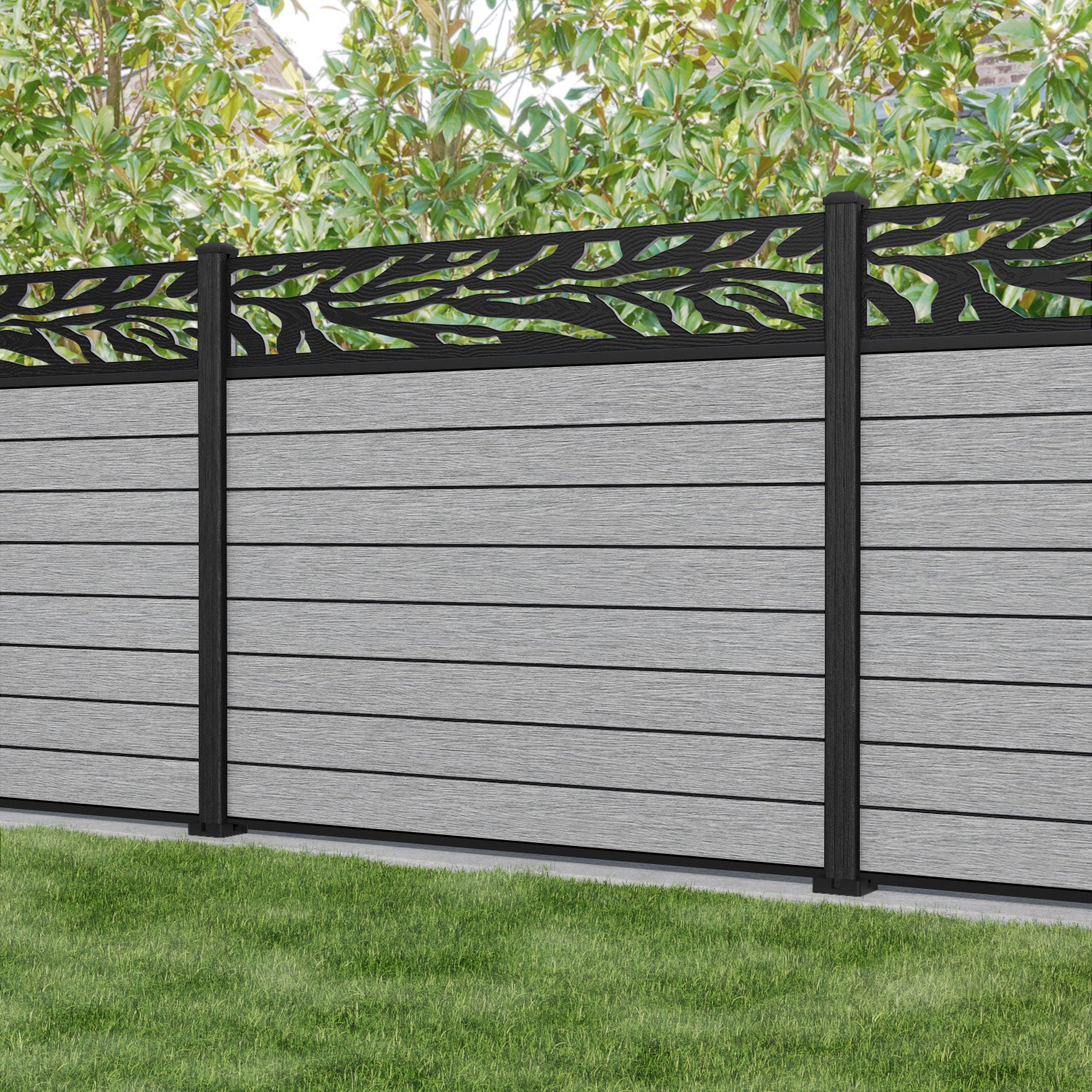 Fusion Malawi Fence Panel - Light Grey - with our composite posts