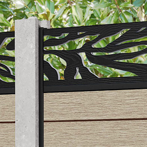 Fusion Malawi Fence Panel - Light Oak - for existing concrete posts