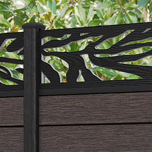 Fusion Malawi Fence Panel - Mid Brown - with our composite posts