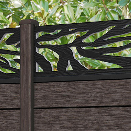 Fusion Malawi Fence Panel - Mid Brown - with our composite posts