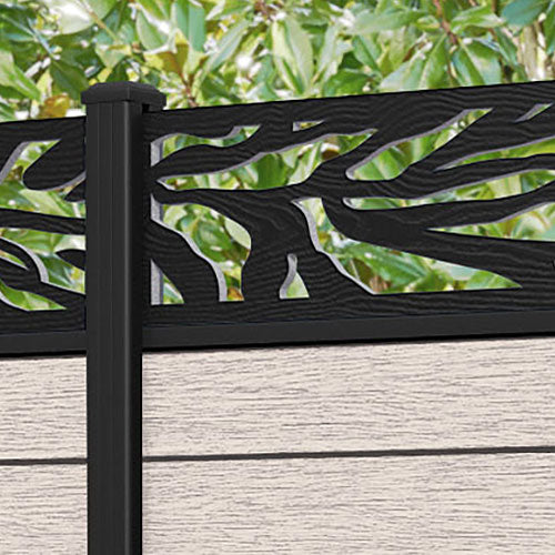 Fusion Malawi Fence Panel - Mid Stone - with our aluminium posts