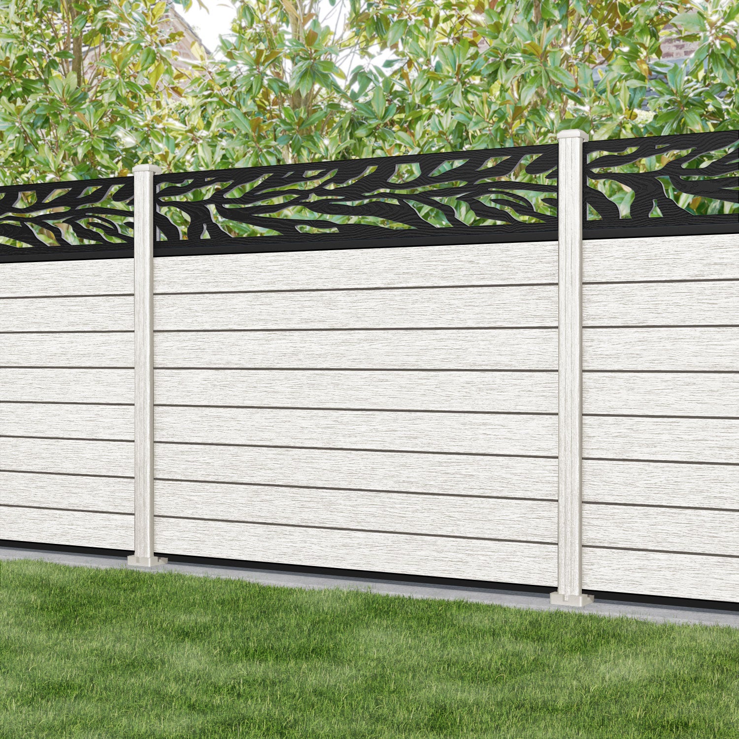 Fusion Malawi Fence Panel - Light Stone - with our composite posts