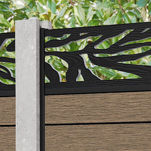 Fusion Malawi Fence Panel - Teak - for existing concrete posts