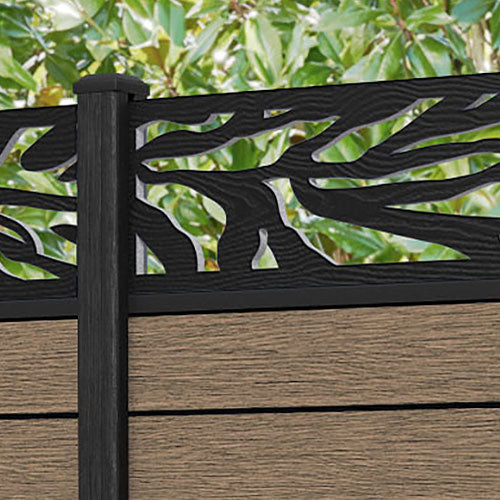 Fusion Malawi Fence Panel - Teak - with our composite posts