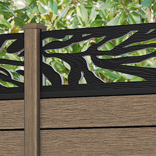 Fusion Malawi Fence Panel - Teak - with our composite posts