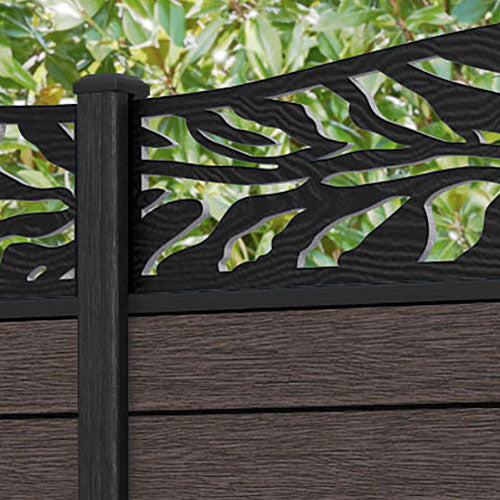 Fusion Malawi Curved Top Fence Panel - Mid Brown - with our composite posts