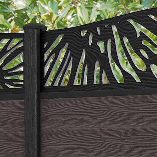 Classic Poppy Curved Top Fence Panel - Mid Brown - with our composite posts