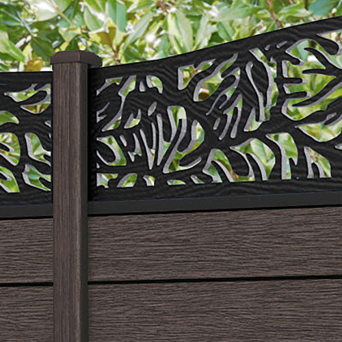 Fusion Botanic Curved Top Fence Panel - Mid Brown - with our composite posts