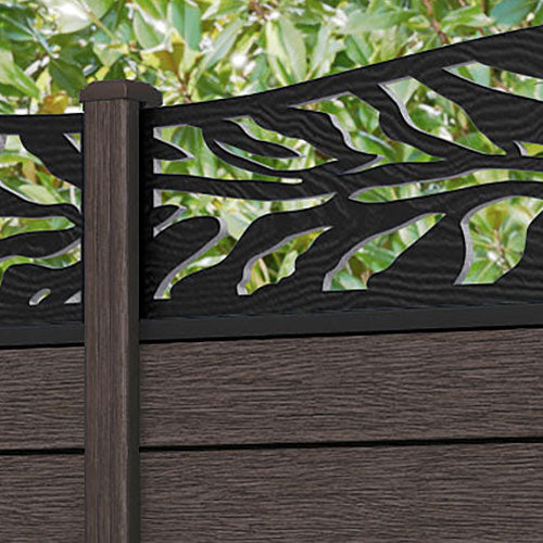 Fusion Malawi Curved Top Fence Panel - Mid Brown - with our composite posts