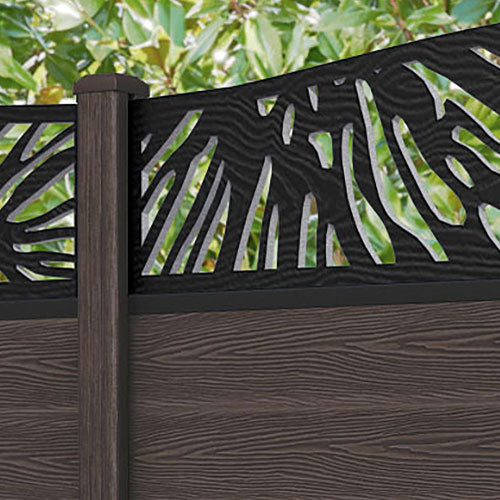 Classic Poppy Curved Top Fence Panel - Mid Brown - with our composite posts