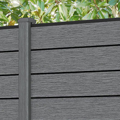 Fusion Fence Panel - Mid Grey - with our composite posts