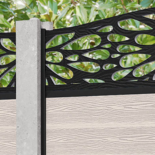 Classic Blossom Curved Top Fence Panel - Mid Stone - for existing concrete posts