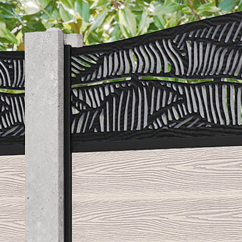 Classic Feather Curved Top Fence Panel - Mid Stone - for existing concrete posts