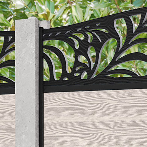 Classic Petal Curved Top Fence Panel - Mid Stone - for existing concrete posts